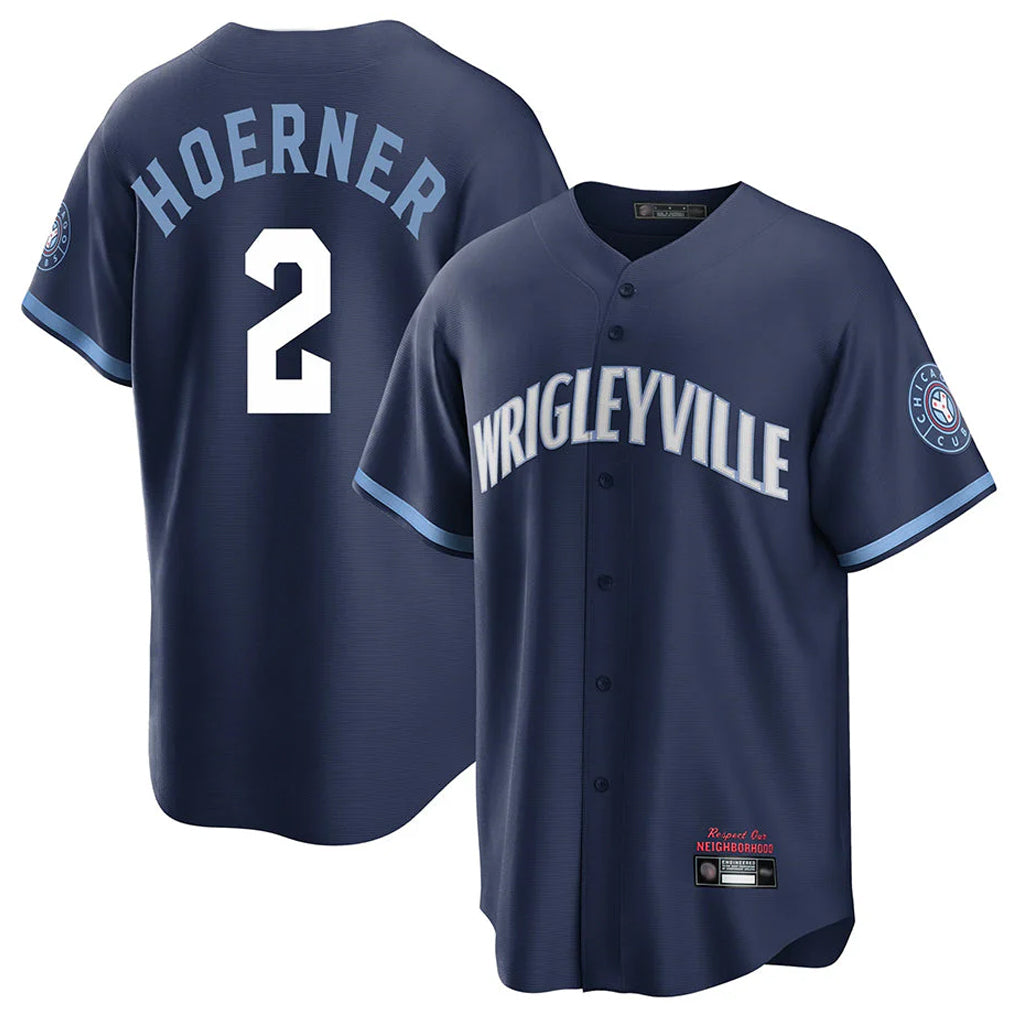 Odoa C.Cubs #2 Nico Hoerner Player Navy City Connect Home Game Stitched Jerseys