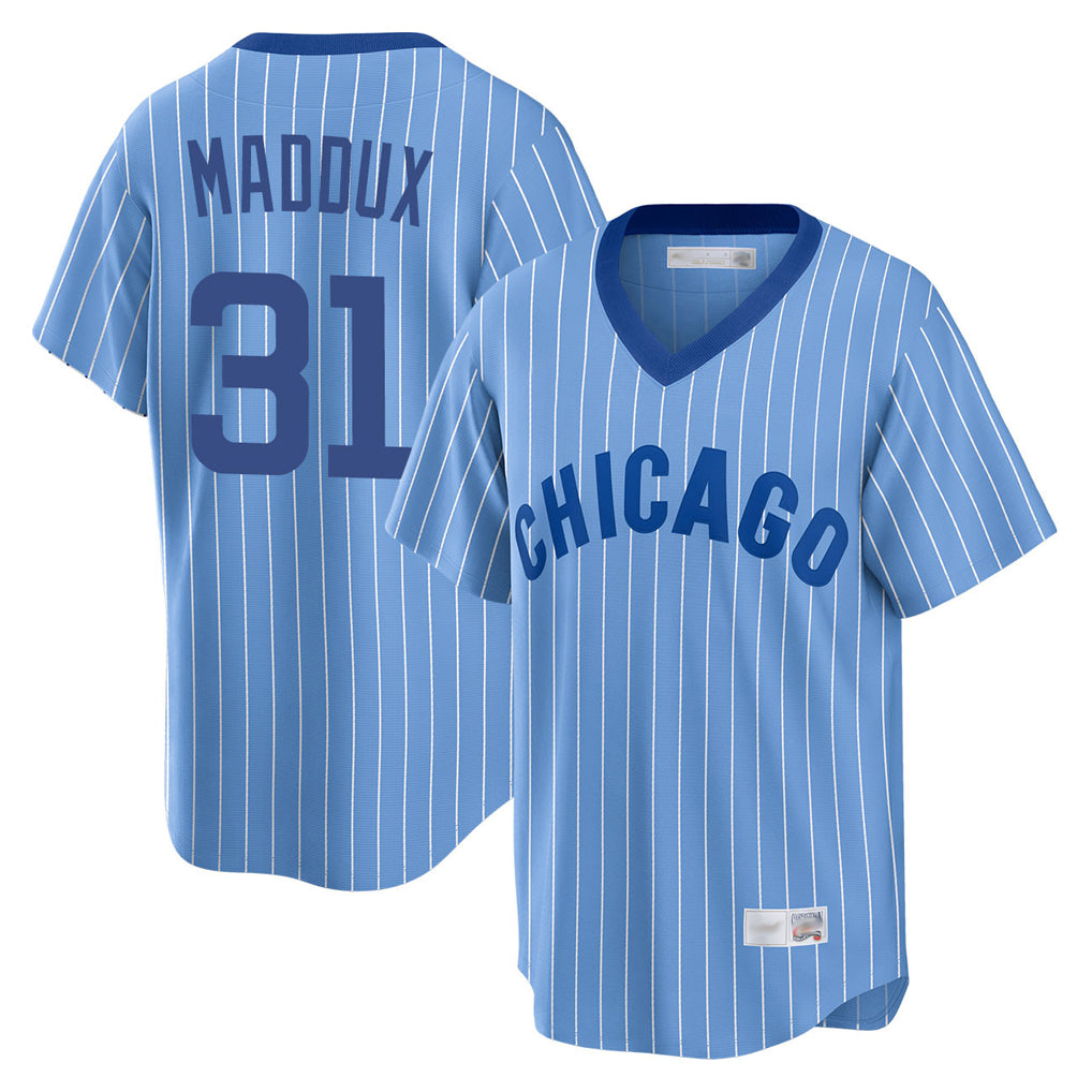Odoa C.Cubs #31 Greg Maddux Player Blue T-shirt Cooperstown Collection Limited Stitched Jerseys