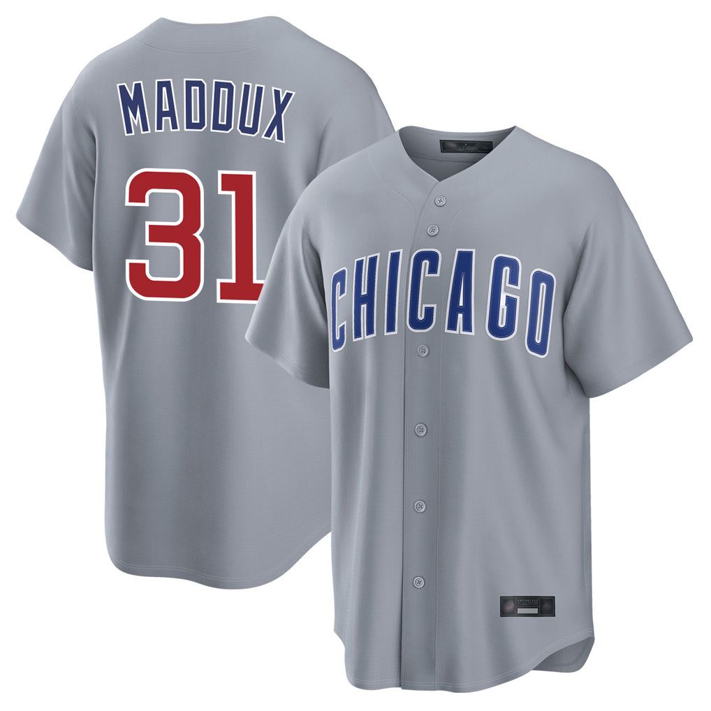 Odoa C.Cubs #31 Greg Maddux Player Gray Home Game Stitched Jerseys