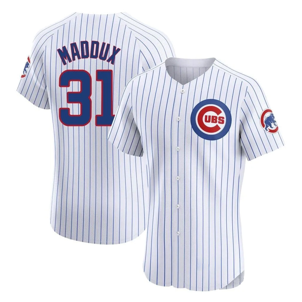 Odoa C.Cubs #31 Greg Maddux Player White Limited Elite Home Game Stitched Jerseys
