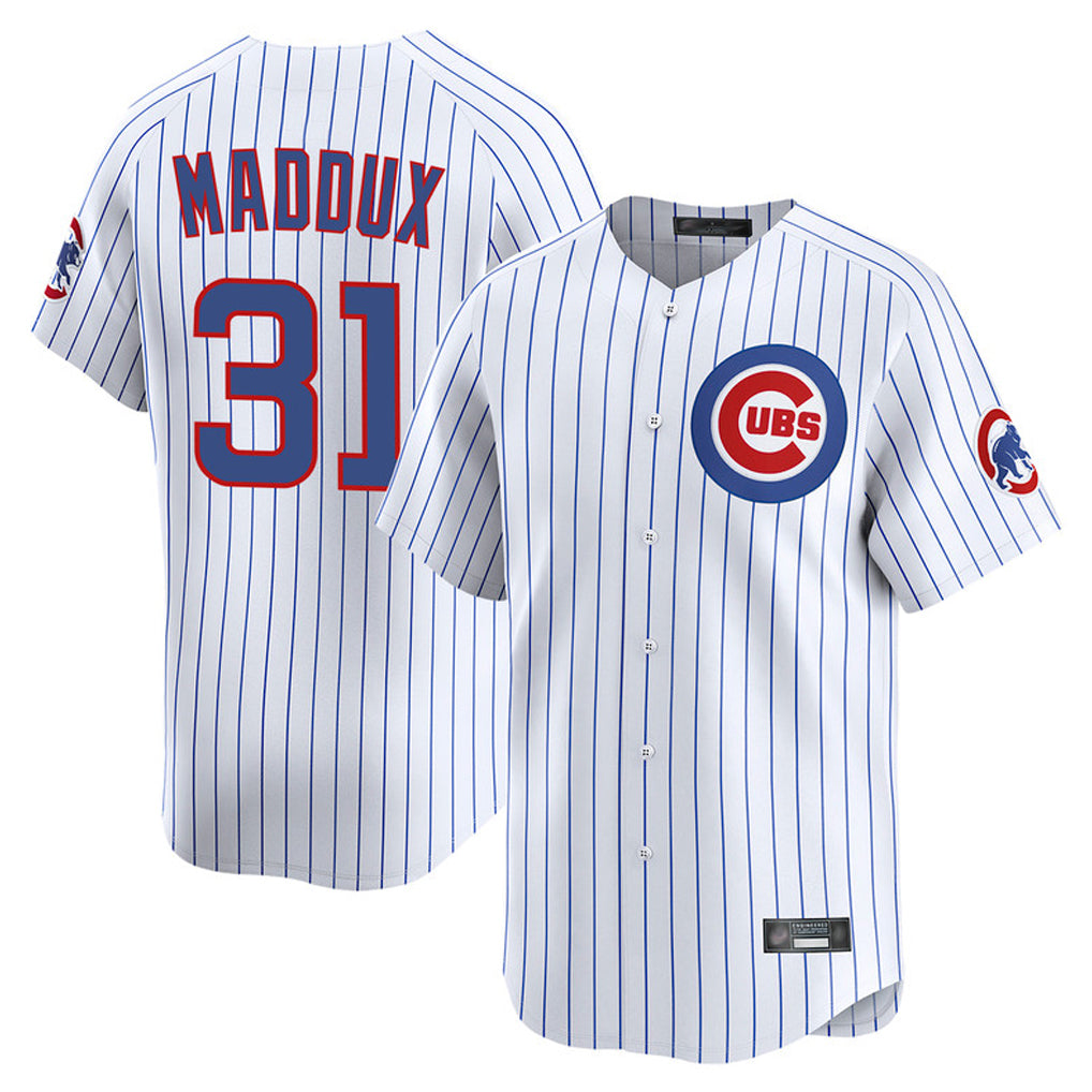 Odoa C.Cubs #31 Greg Maddux Player White Limited Home Game Stitched Jerseys