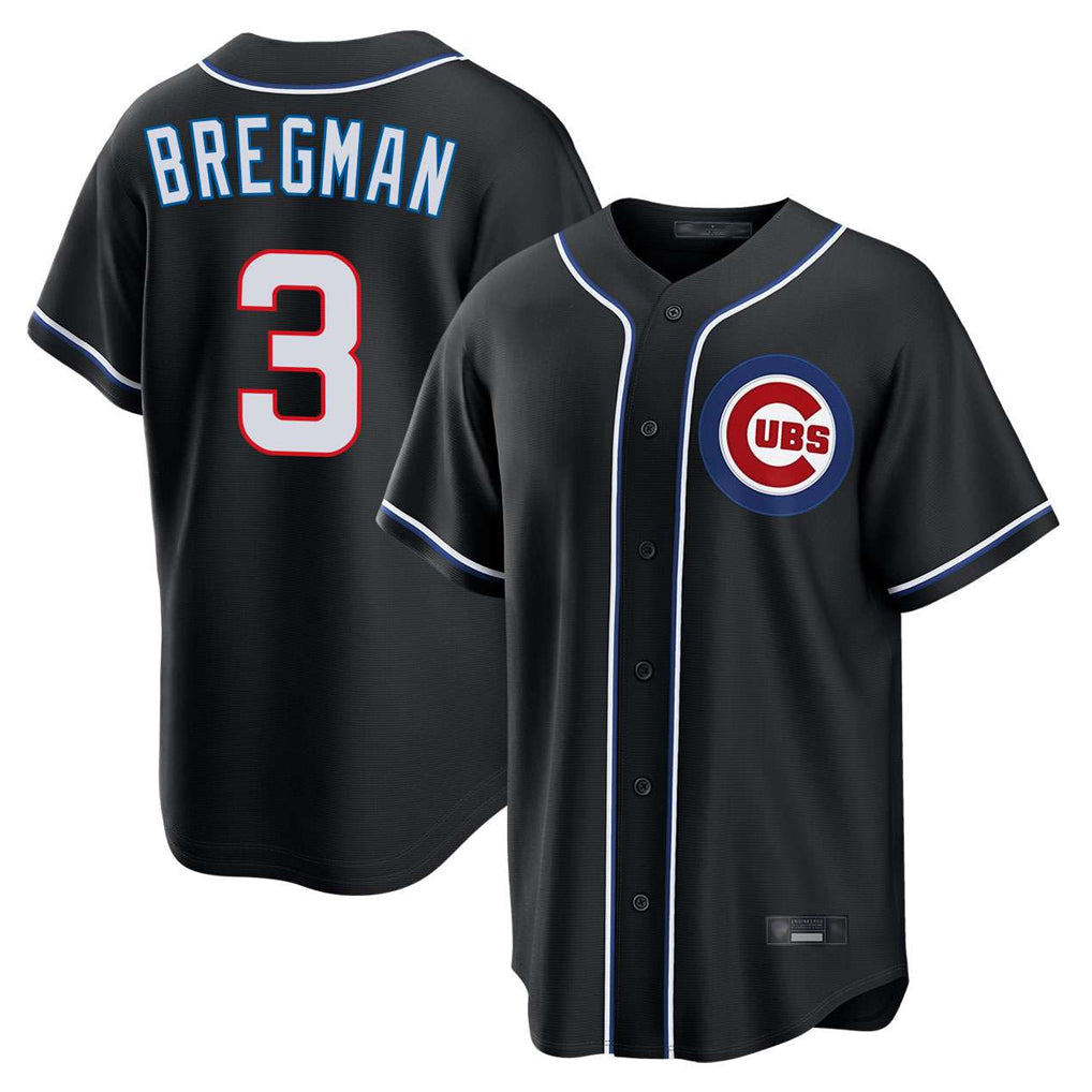 Odoa C.Cubs #3 Alex Bregman Black Fashion Out Game Stitched Jerseys