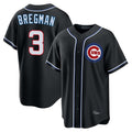 Odoa C.Cubs #3 Alex Bregman Black Fashion Out Game Stitched Jerseys