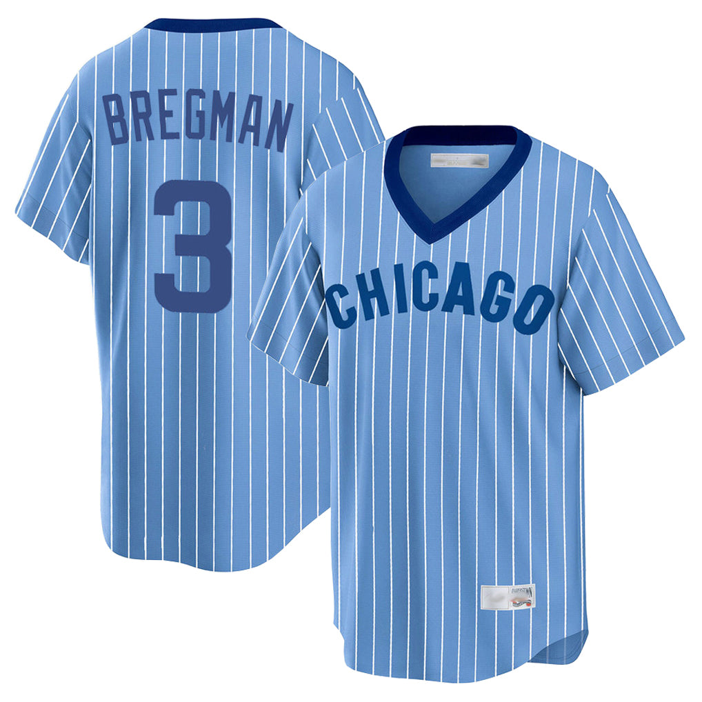 Odoa C.Cubs #3 Alex Bregman Blue T-shirt Cooperstown Collection Limited Stitched Jerseys