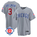Odoa C.Cubs #3 Alex Bregman Gray 150th Anniversary Home Game Stitched Jerseys