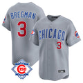 Odoa C.Cubs #3 Alex Bregman Gray Road 150th Anniversary Limited Home Stitched Jerseys