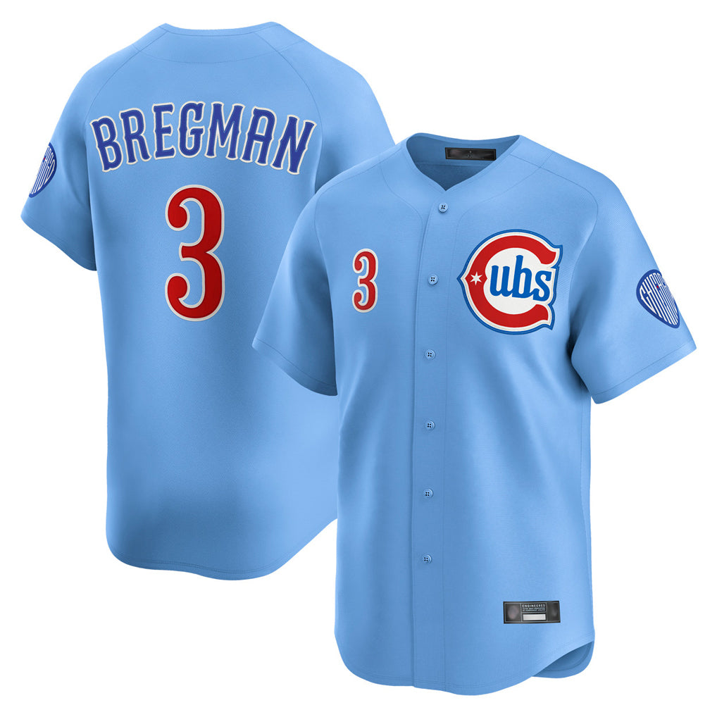 Odoa C.Cubs #3 Alex Bregman Light Blue Limited Home Stitched Jerseys
