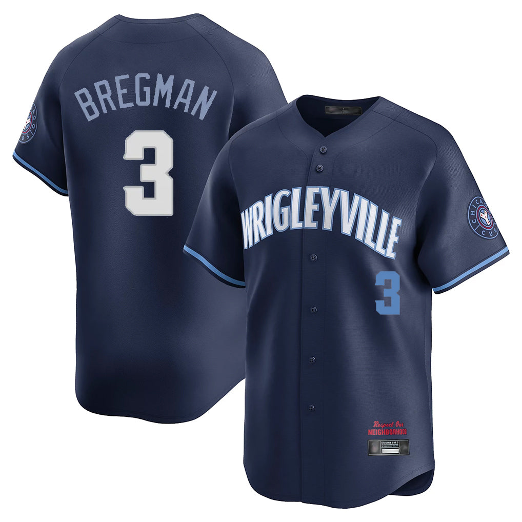 Odoa C.Cubs #3 Alex Bregman Navy City Connect Limited Home Stitched Jerseys
