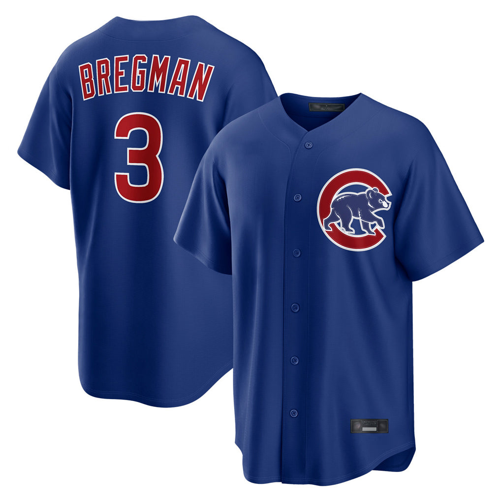 Odoa C.Cubs #3 Alex Bregman Royal Home Game Stitched Jerseys