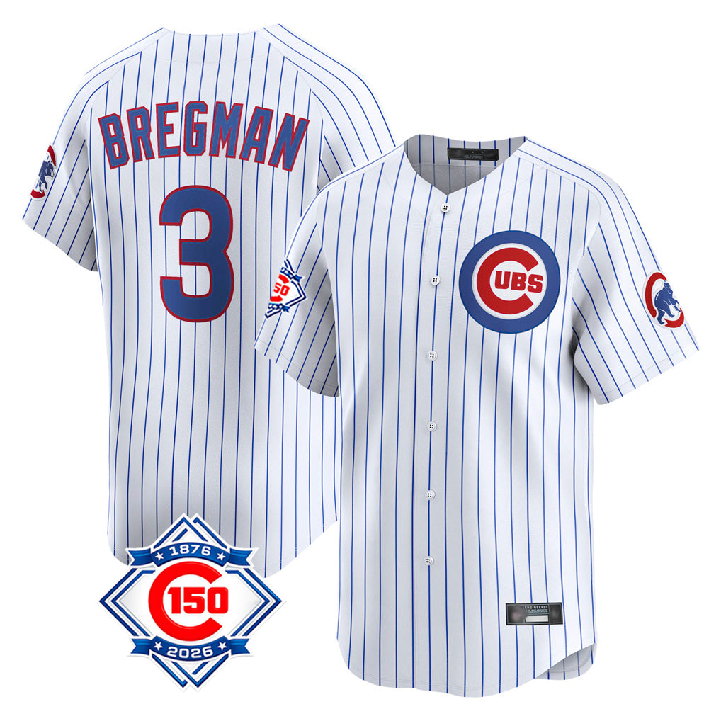 Odoa C.Cubs #3 Alex Bregman White Game Home Stitched Jerseys
