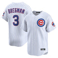 Odoa C.Cubs #3 Alex Bregman White Limited Home Game Stitched Jerseys