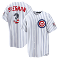 Odoa C.Cubs #3 Alex Bregman White USA 250 Fourth of July Home Stadium Jersey