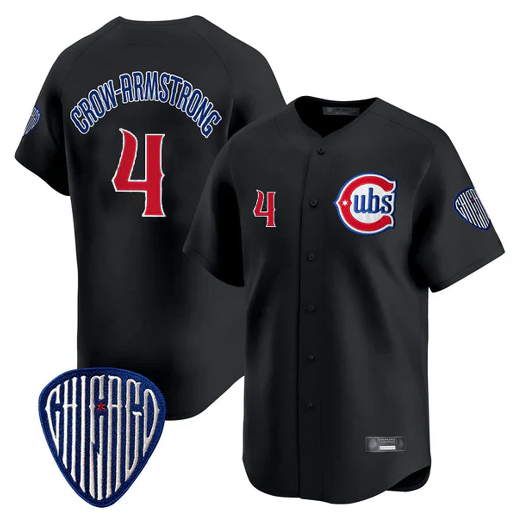 Odoa C.Cubs #4 Pete Crow-Armstrong Player Black Vapor Premier Limited Home Stitched Jerseys