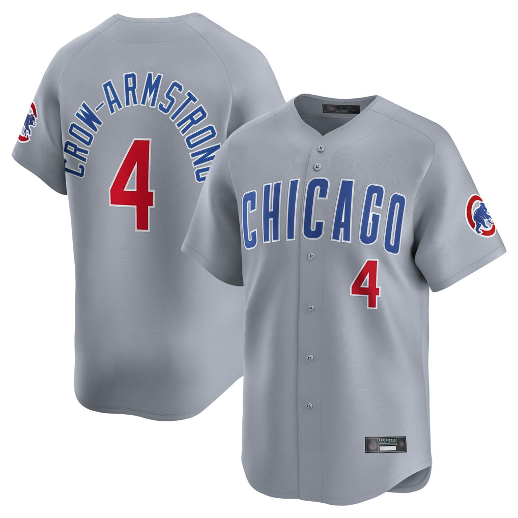 Odoa C.Cubs #4 Pete Crow-Armstrong Player Gray Road Limited Home Stitched Jerseys