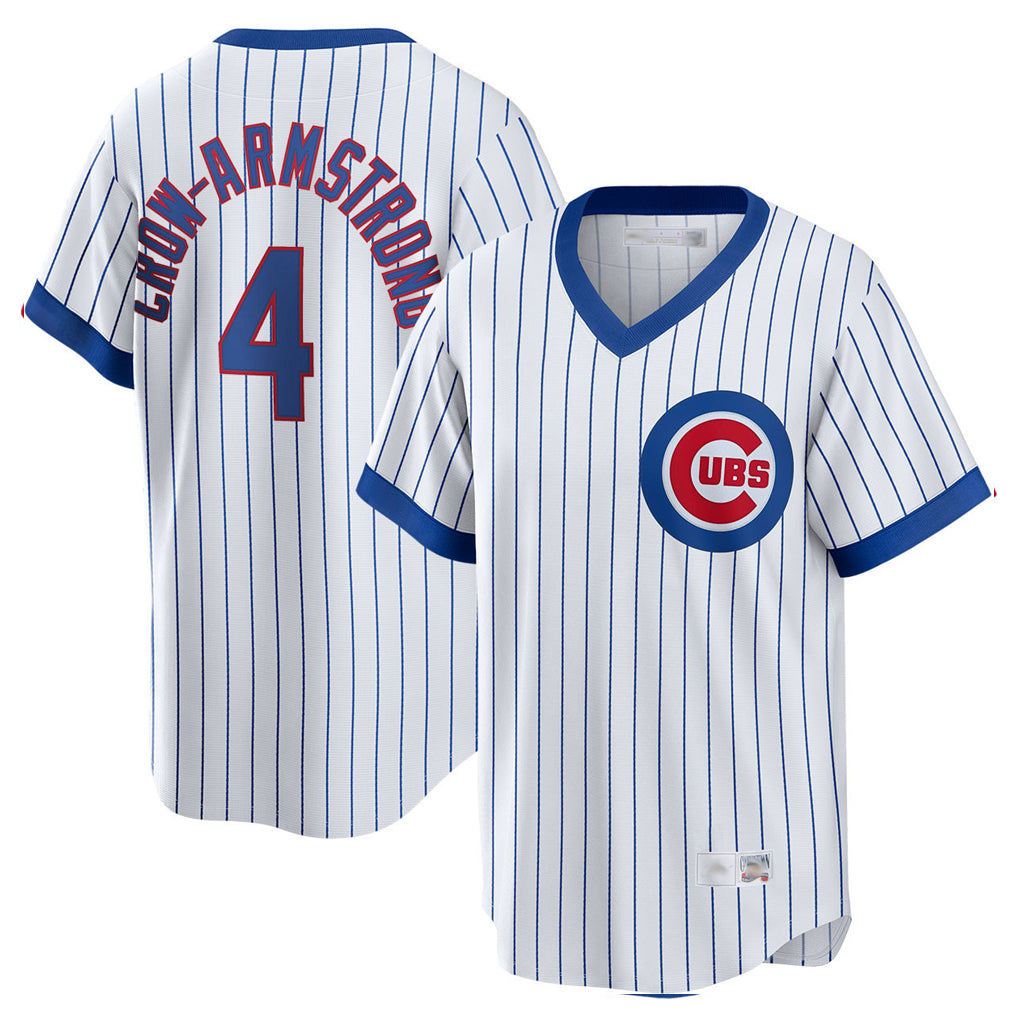 Odoa C.Cubs #4 Pete Crow-Armstrong Player White T-shirt Cooperstown Collection Limited Stitched Jerseys