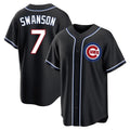 Odoa C.Cubs #7 Dansby Swanson Player Black Fashion Out Game Stitched Jerseys