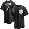 Odoa C.Cubs #7 Dansby Swanson Player Black Game Stitched Jerseys