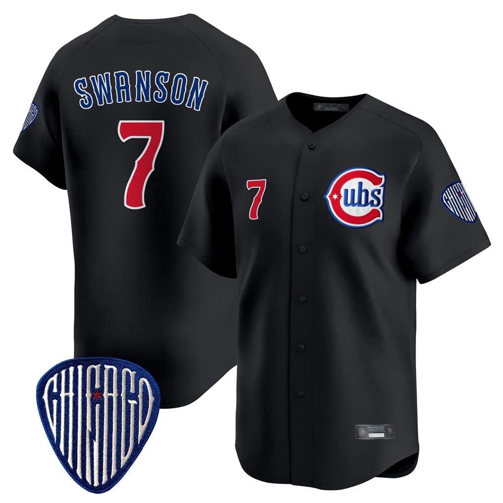 Odoa C.Cubs #7 Dansby Swanson Player Black Vapor Premier Limited Home Stitched Jerseys