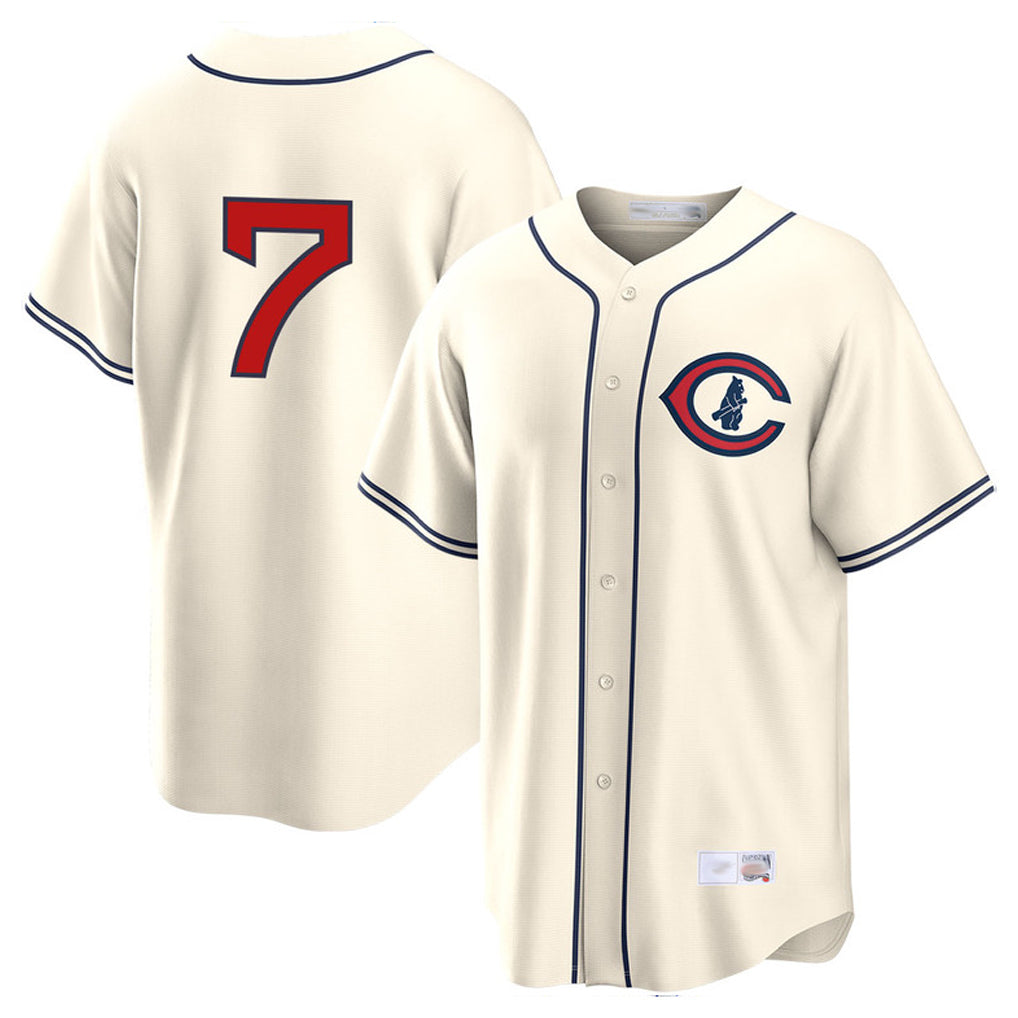 Odoa C.Cubs #7 Dansby Swanson Player Cream Field of Dreams Home Game Stitched Jerseys