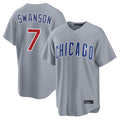 Odoa C.Cubs #7 Dansby Swanson Player Gray Home Game Stitched Jerseys