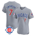 Odoa C.Cubs #7 Dansby Swanson Player Gray Road 150th Anniversary Limited Elite Home Stitched Jerseys