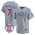 Odoa C.Cubs #7 Dansby Swanson Player Gray Road 150th Anniversary Limited Home Stitched Jerseys