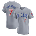 Odoa C.Cubs #7 Dansby Swanson Player Gray Road Limited Elite Home Stitched Jerseys