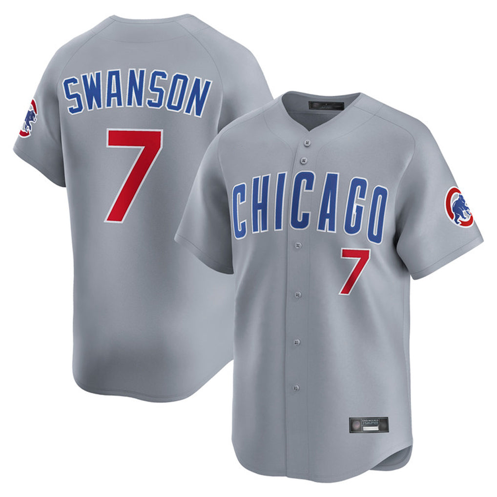Odoa C.Cubs #7 Dansby Swanson Player Gray Road Limited Home Stitched Jerseys