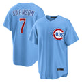 Odoa C.Cubs #7 Dansby Swanson Player Light Blue Home Game Stitched Jerseys