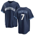 Odoa C.Cubs #7 Dansby Swanson Player Navy City Connect Home Game Stitched Jerseys