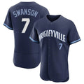 Odoa C.Cubs #7 Dansby Swanson Player Navy City Connect Limited Elite Home Stitched Jerseys