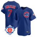 Odoa C.Cubs #7 Dansby Swanson Player Royal 150th Anniversary Limited Home Stitched Jerseys