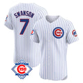 Odoa C.Cubs #7 Dansby Swanson Player White Limited Elite Home Game Stitched Jerseys