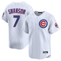 Odoa C.Cubs #7 Dansby Swanson Player White Limited Home Game Stitched Jerseys