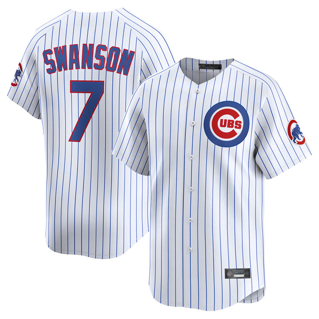 Odoa C.Cubs #7 Dansby Swanson Player White Limited Home Game Stitched Jerseys