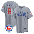 Odoa C.Cubs #8 Ian Happ Player Gray Home Game Stitched Jerseys