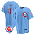 Odoa C.Cubs #8 Ian Happ Player Light Blue 150th Anniversary Home Game Stitched Jerseys