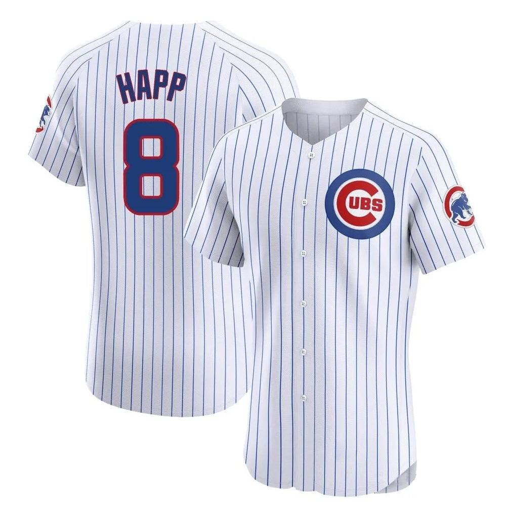 Odoa C.Cubs #8 Ian Happ Player White Limited Elite Home Game Stitched Jerseys