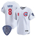 Odoa C.Cubs #8 Ian Happ Player White Pinstripe Vapor Premier Limited Home Stitched Jerseys
