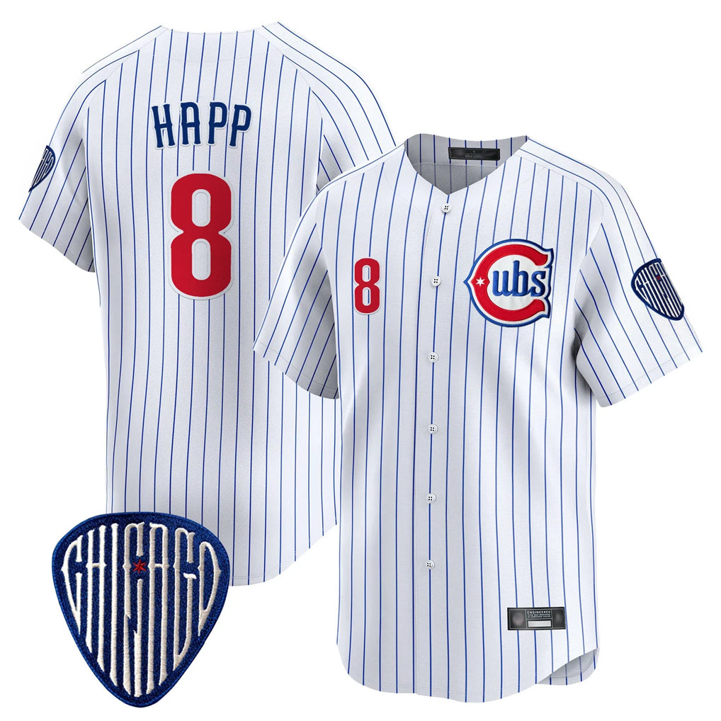 Odoa C.Cubs #8 Ian Happ Player White Pinstripe Vapor Premier Limited Home Stitched Jerseys