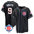 Odoa C.Cubs #9 Miguel Amaya Player Black Fashion Out 150th Anniversary Game Stitched Jerseys