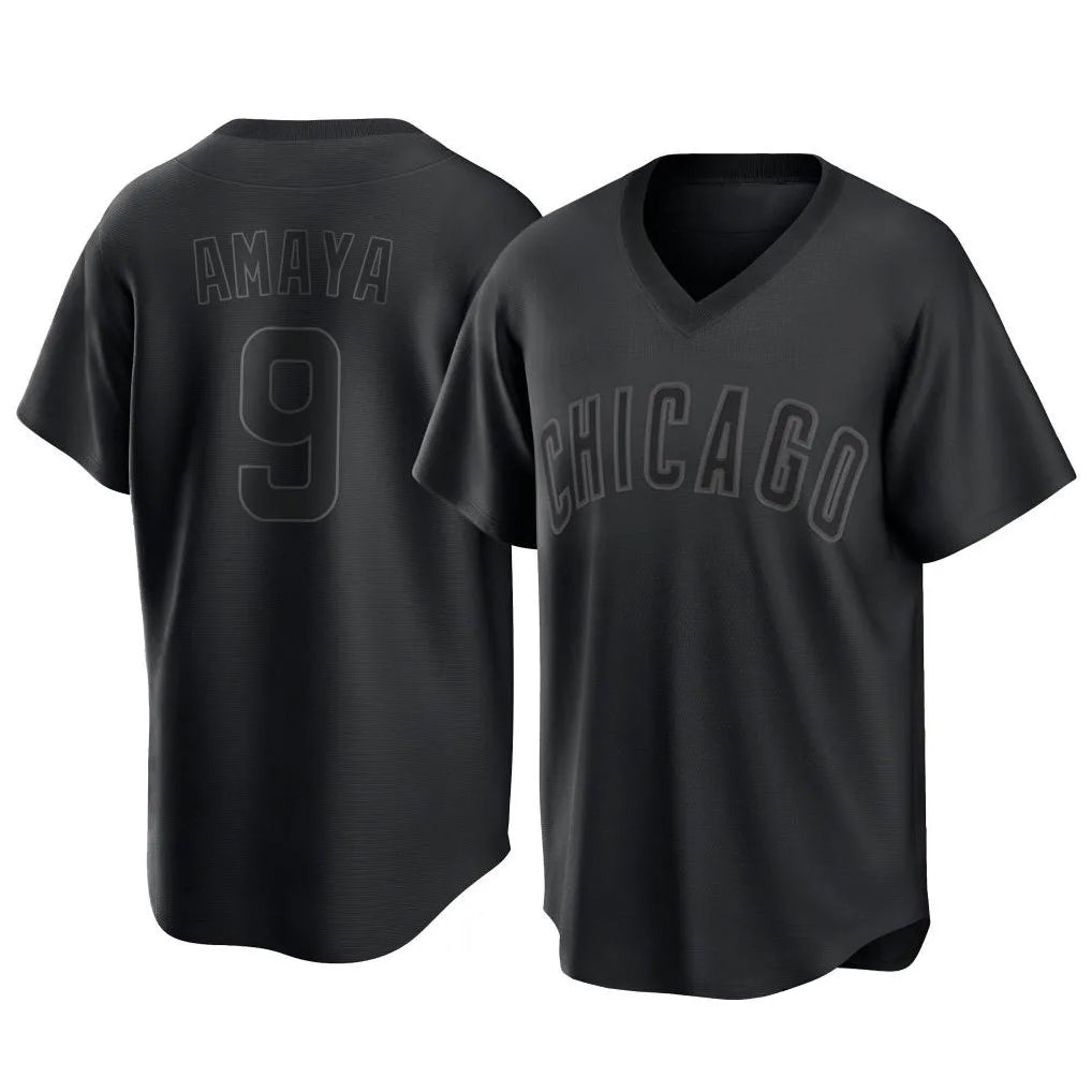 Odoa C.Cubs #9 Miguel Amaya Player Black T-shirt Home Game Stitched Jerseys
