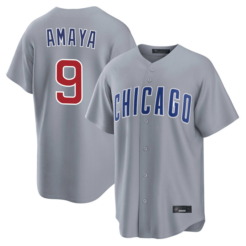 Odoa C.Cubs #9 Miguel Amaya Player Gray Home Game Stitched Jerseys
