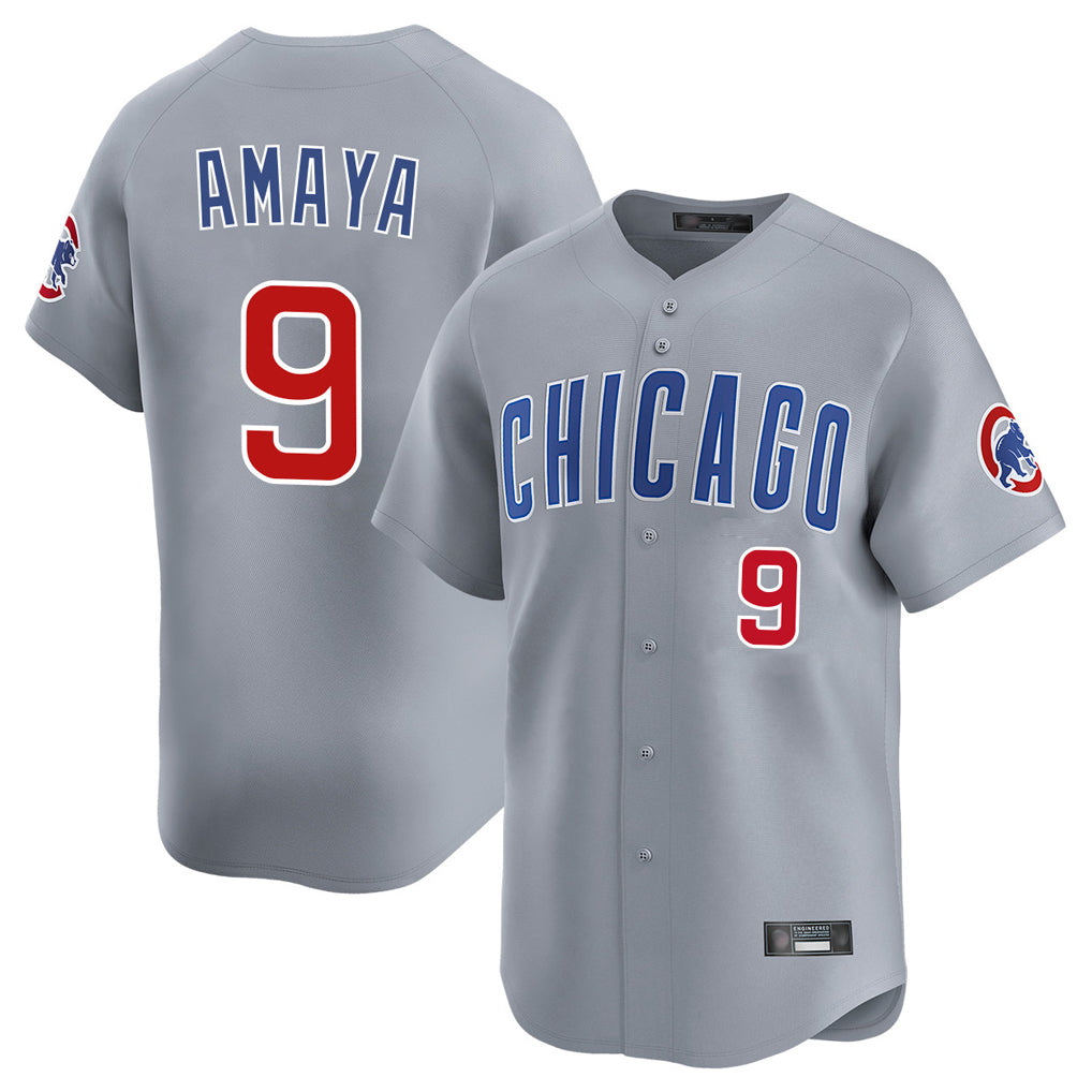 Odoa C.Cubs #9 Miguel Amaya Player Gray Road Limited Home Stitched Jerseys