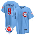 Odoa C.Cubs #9 Miguel Amaya Player Light Blue 150th Anniversary Home Game Stitched Jerseys