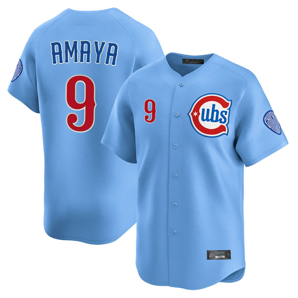 Odoa C.Cubs #9 Miguel Amaya Player Light Blue Limited Home Stitched Jerseys