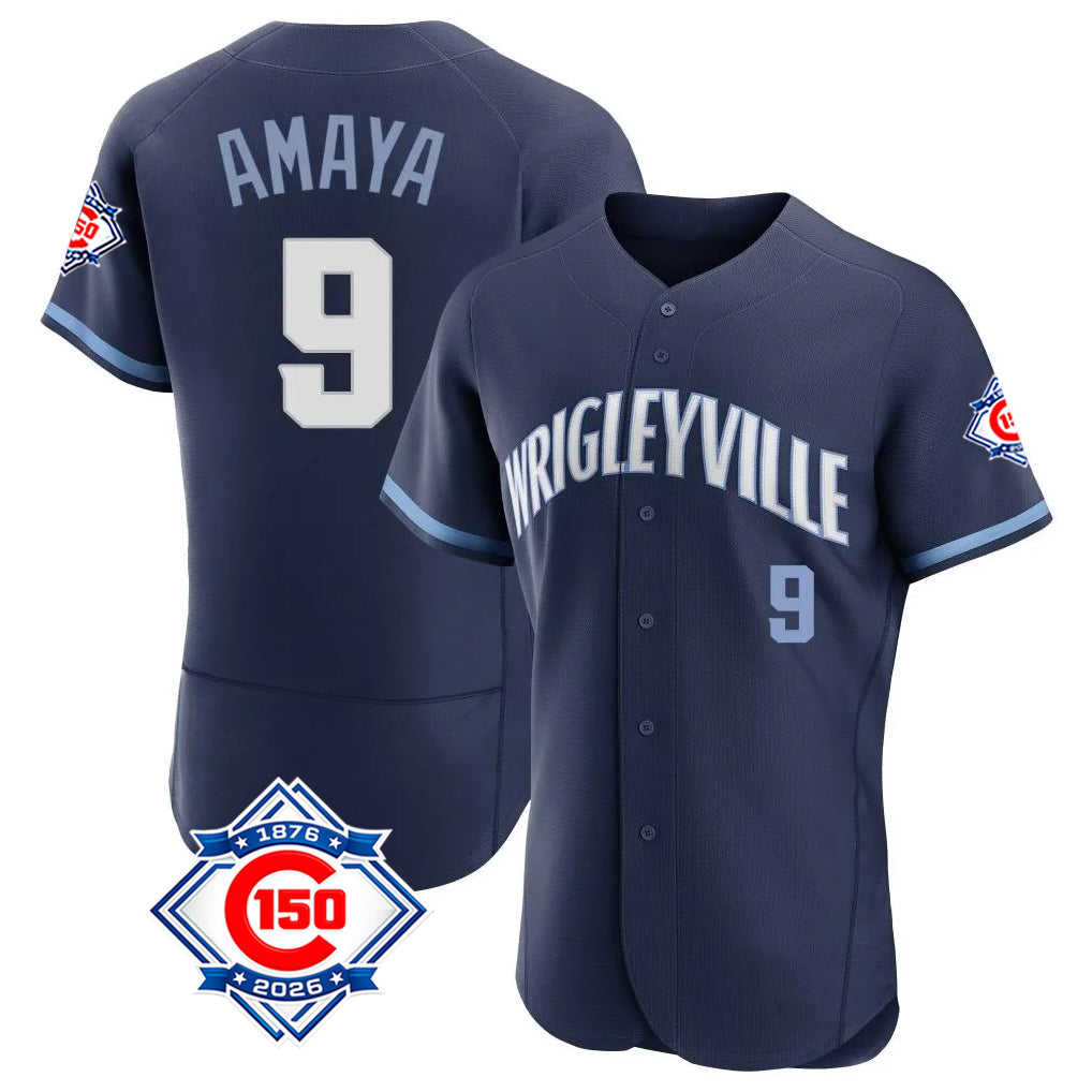 Odoa C.Cubs #9 Miguel Amaya Player Navy City Connect 150th Anniversary Limited Elite Home Stitched Jerseys