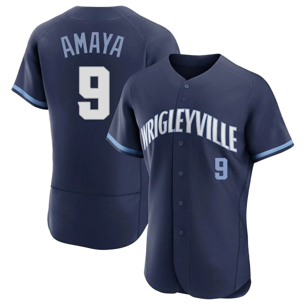 Odoa C.Cubs #9 Miguel Amaya Player Navy City Connect Limited Elite Home Stitched Jerseys