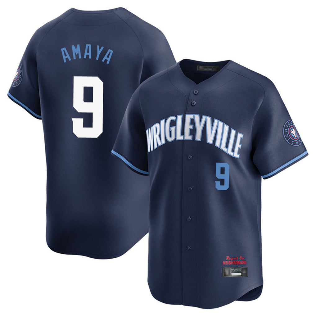 Odoa C.Cubs #9 Miguel Amaya Player Navy City Connect Limited Home Stitched Jerseys