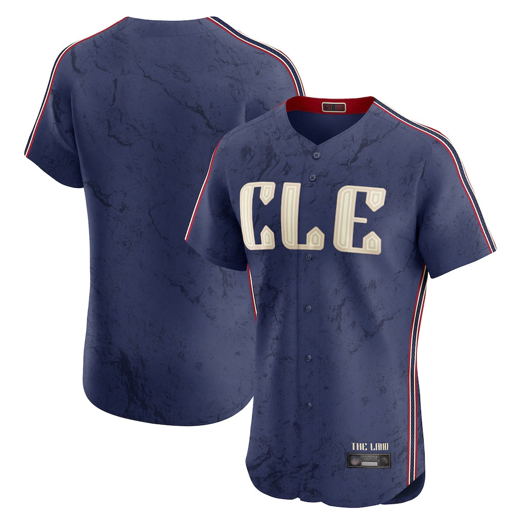 Odoa C.Guardians Navy City Connect Limited Elite Home Blank Player Stitched Jerseys